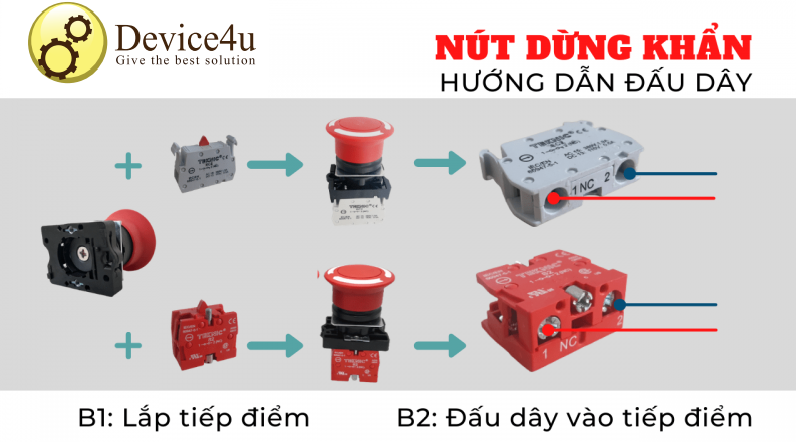 Cấu tạo của nút dừng khẩn xe nâng người